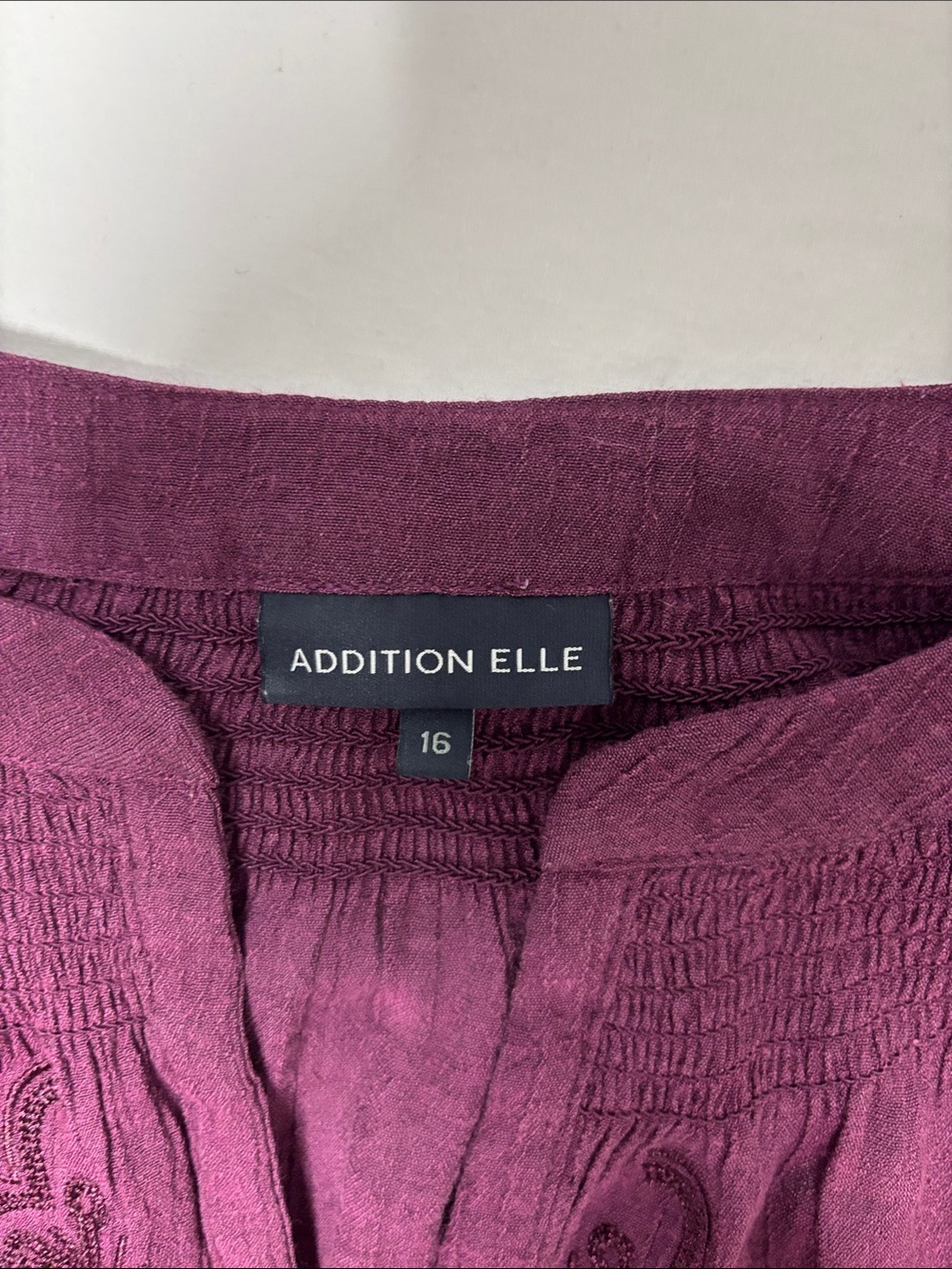 Addition Elle Plum Embroidered Split-Neck Blouse - Picture 4 of 7